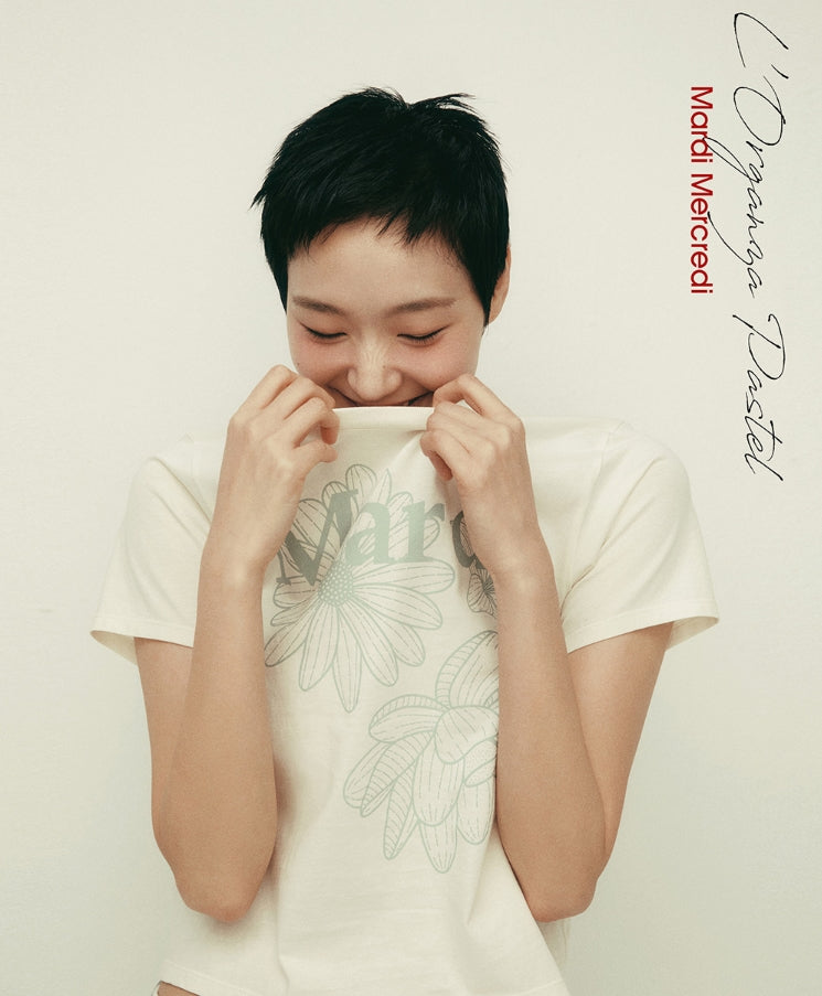 韓國 Mardi Mercredi SLIM TSHIRT TRIPLE FLOWER【MM042】