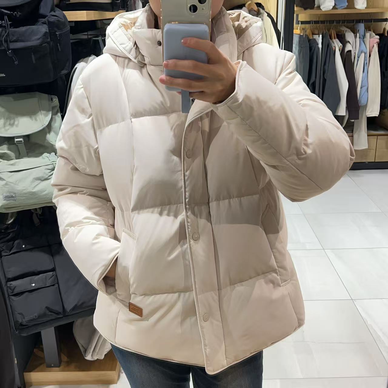 韓國 National Geographic Women's Square Quilted Hooded Detachable Duck Down Jumper (鴨絨)【NG281】