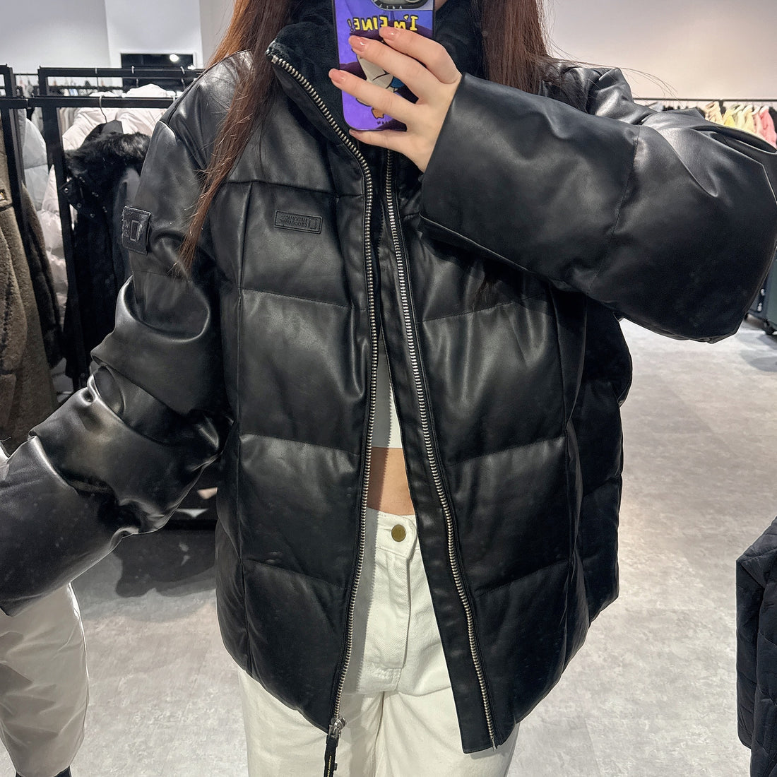 韓國 National Geographic Bubalus Leather Puffer Down Jumper (鴨絨)【NG098】