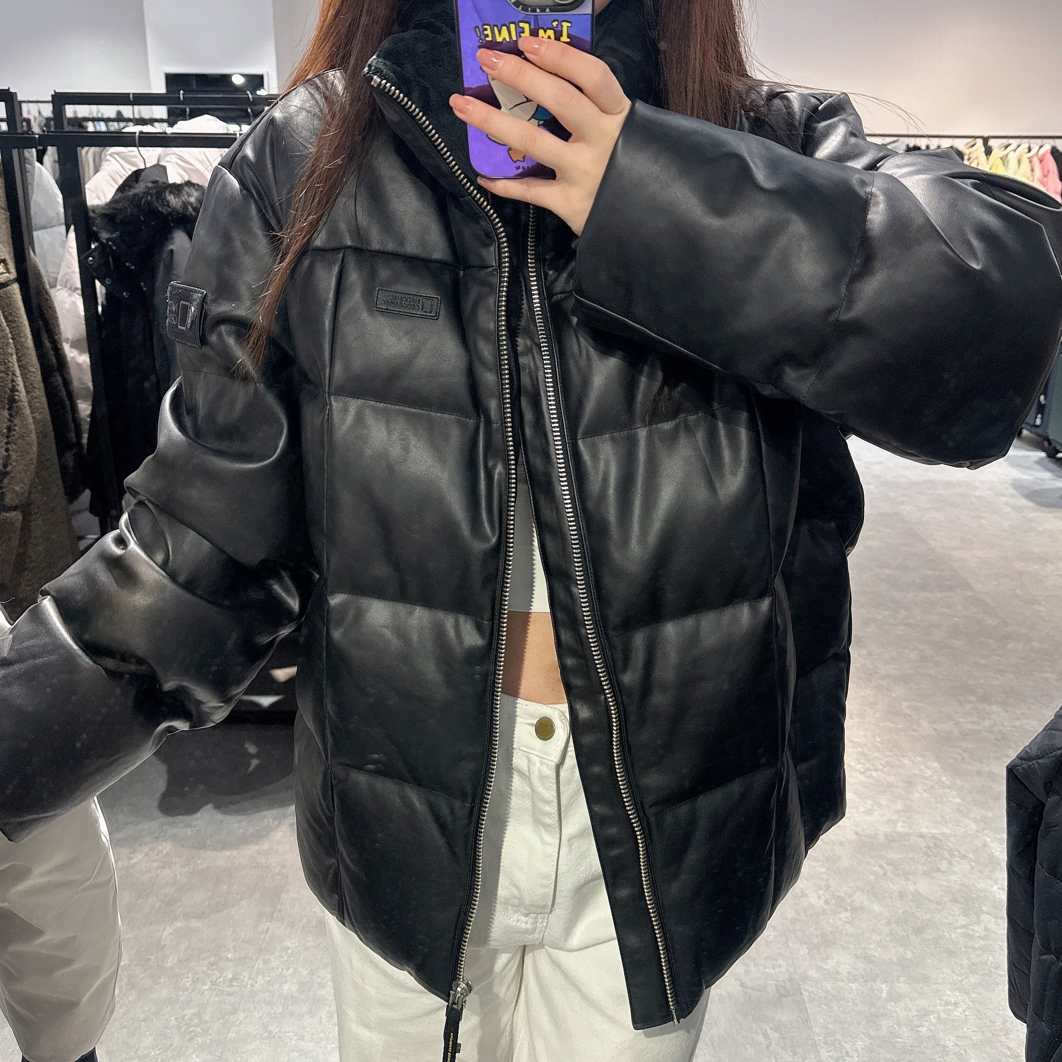 韓國 National Geographic Bubalus Leather Puffer Down Jumper (鴨絨)【NG098】