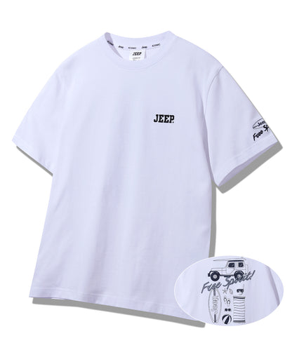 韓國 Jeep FREE SPIRIT Loose Fit Short Sleeve T-Shirt【JP036】