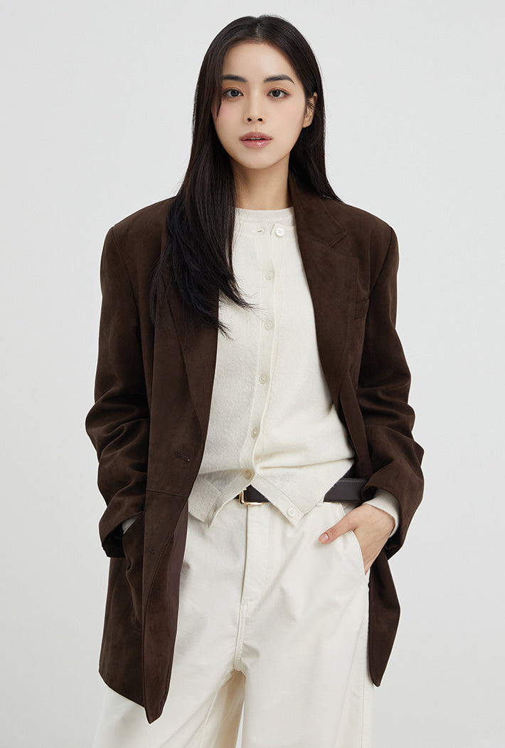 韓國 SPAO Women's Suede Tailored Jacket【SP366】