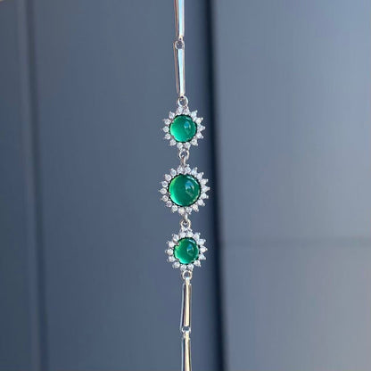 日本直送 綠玉髓銀制手鍊【JS373】