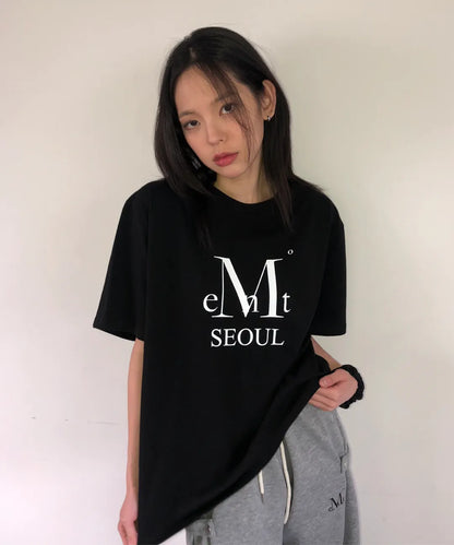 韓國 Mucent Seoul Signature Logo Half T-Shirt【MU036】