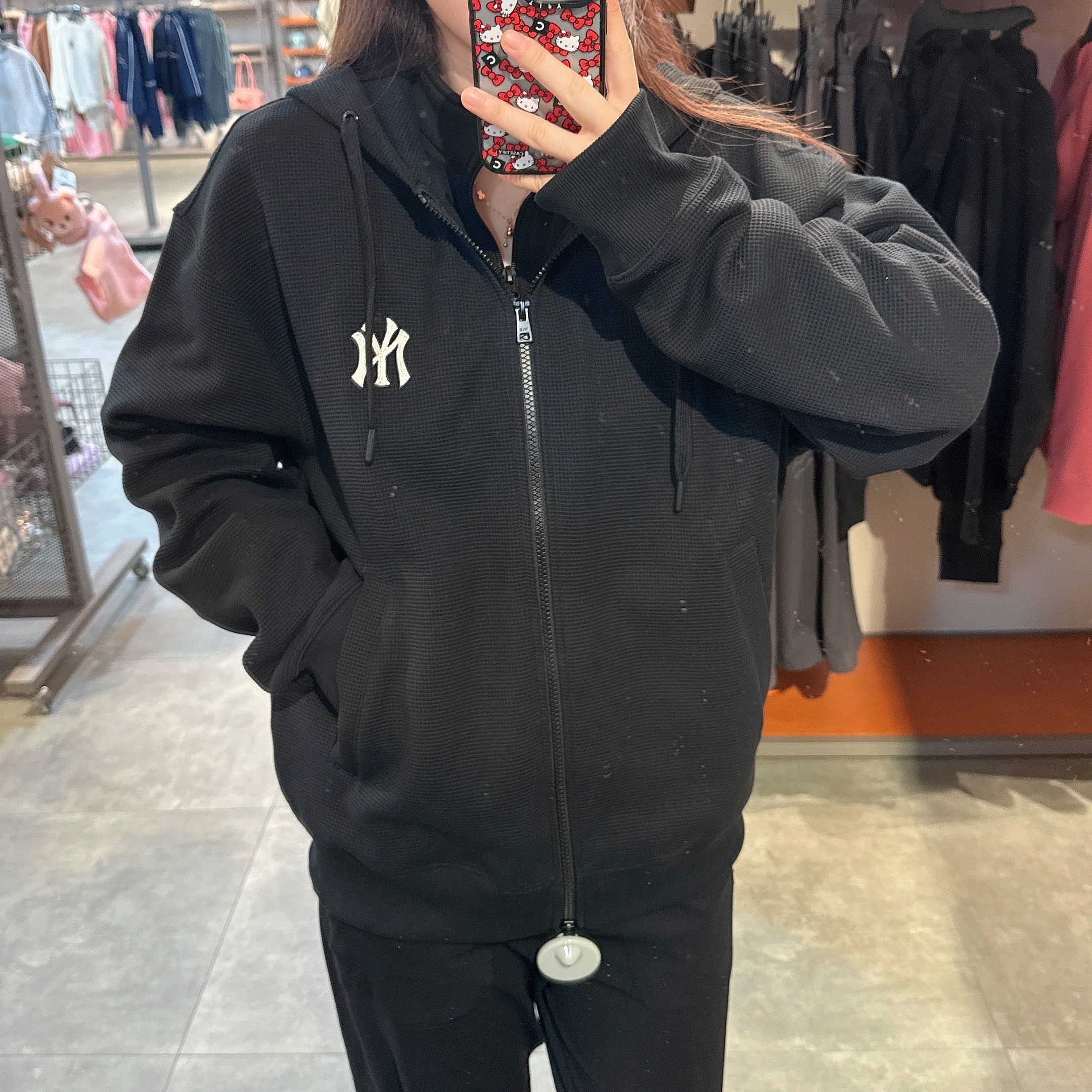 韓國 MLB Basic Small Logo Waffle Fleece Hoodie【MB034】