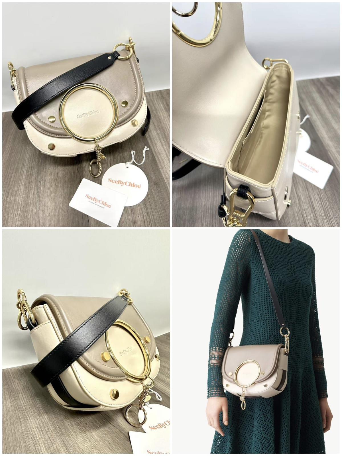 全新See By Chloe Small Mara In Bi-colour Smooth Cowhide Crossbody Bag 【JS627】