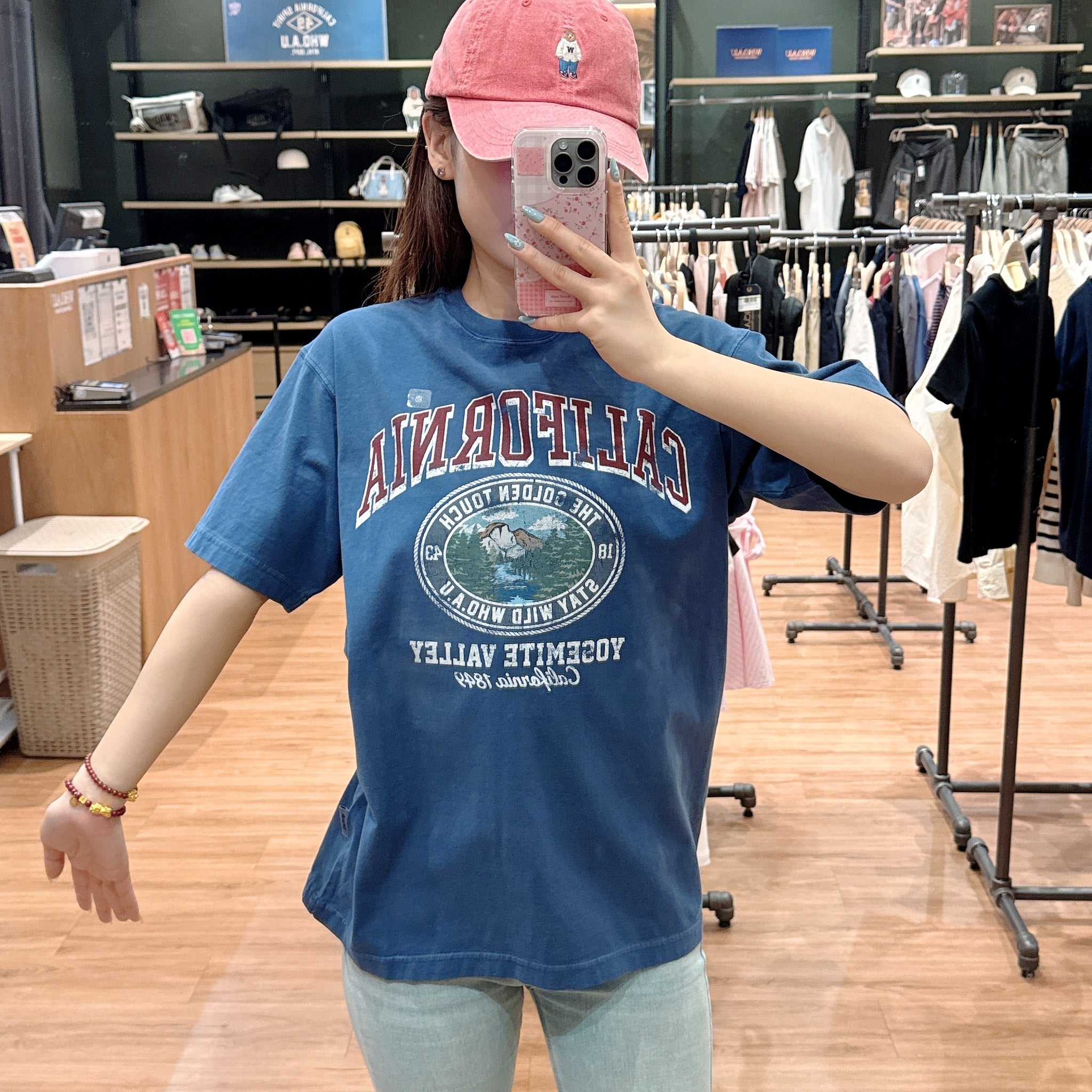 韓國 WhoAU California Dyed Graphic T-shirt【WA143】