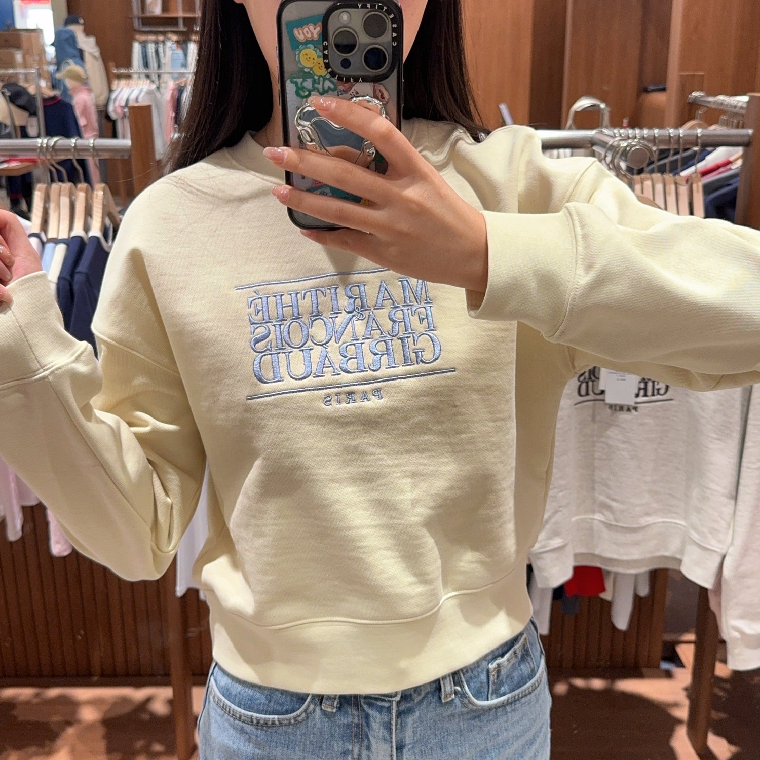 韓國 Marithe Francois Girbaud W CLASSIC LOGO CROP SWEATSHIRT【MF323】