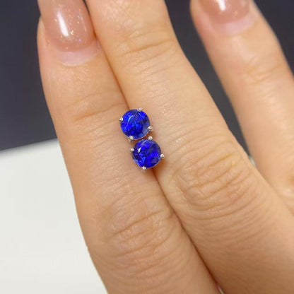 日本直送 銀制藍寶石耳釘【JS350】