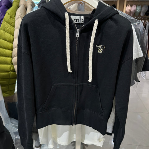 韓國 Satur (W)Small Logo Lawton Loose Fit Hood Zip-up【SR065】