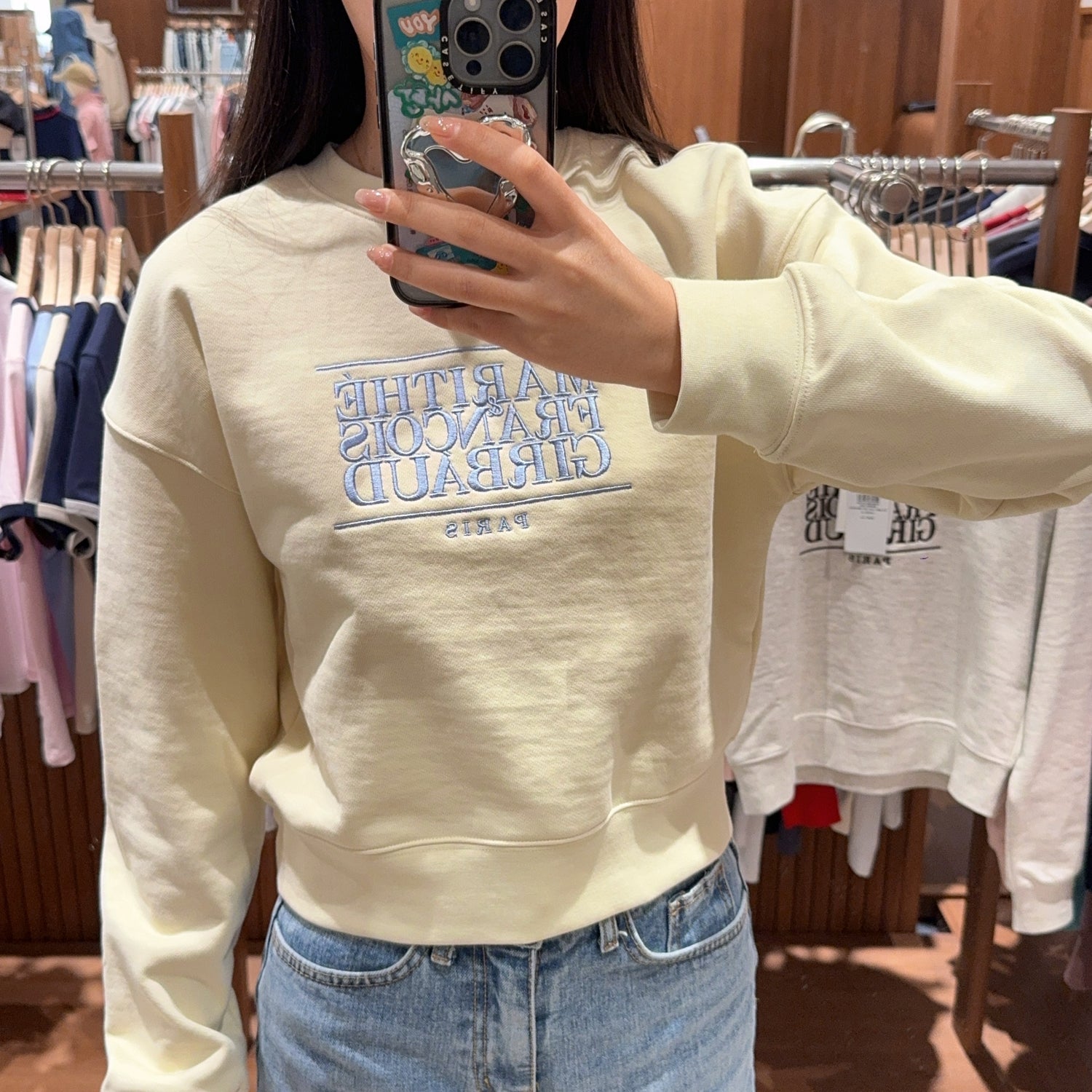 韓國 Marithe Francois Girbaud W CLASSIC LOGO CROP SWEATSHIRT【MF323】