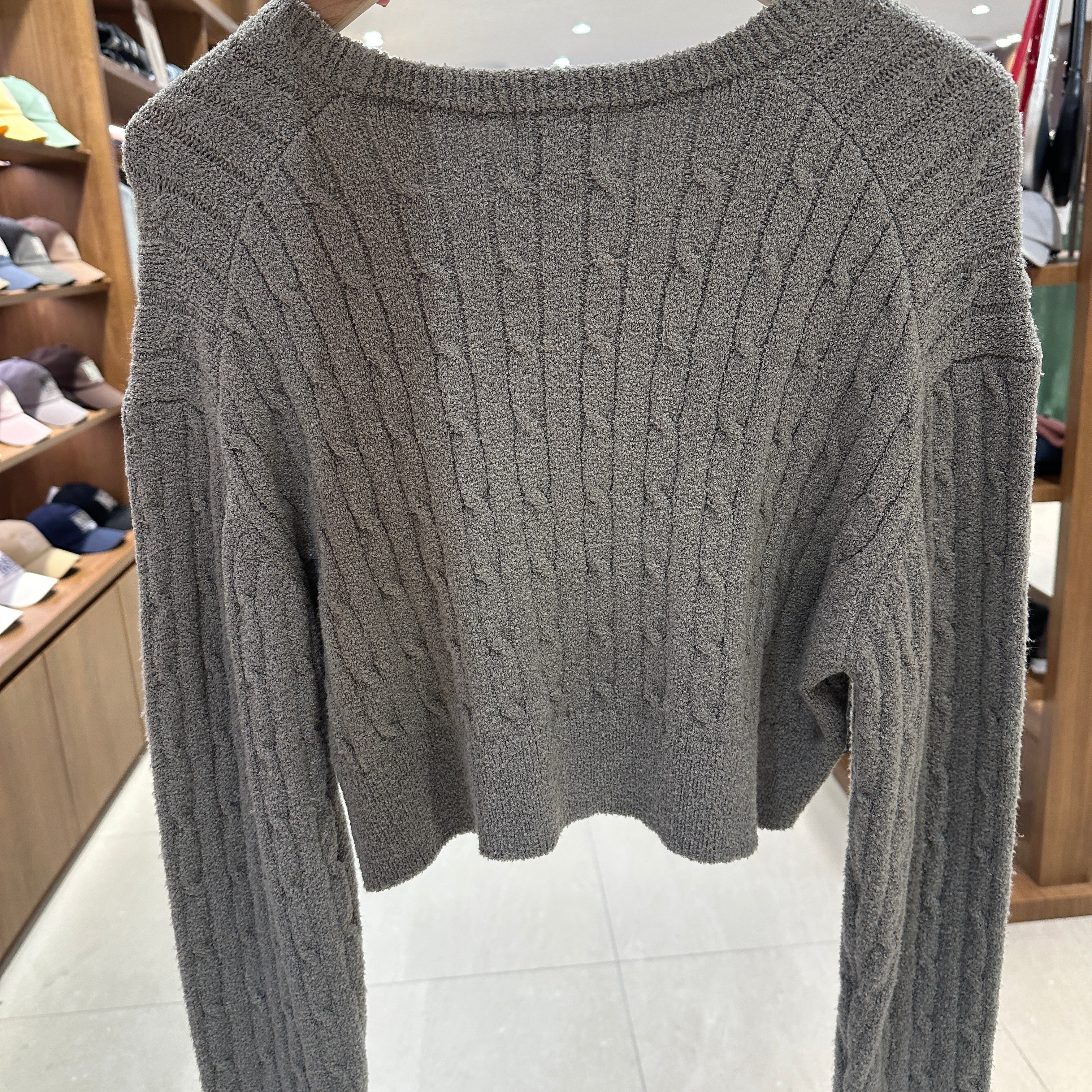 韓國 Marithe Francois Girbaud W CABLE CROP KNIT【MF366】