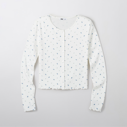 韓國 SPAO Flower long sleeve cardigan【SP184】