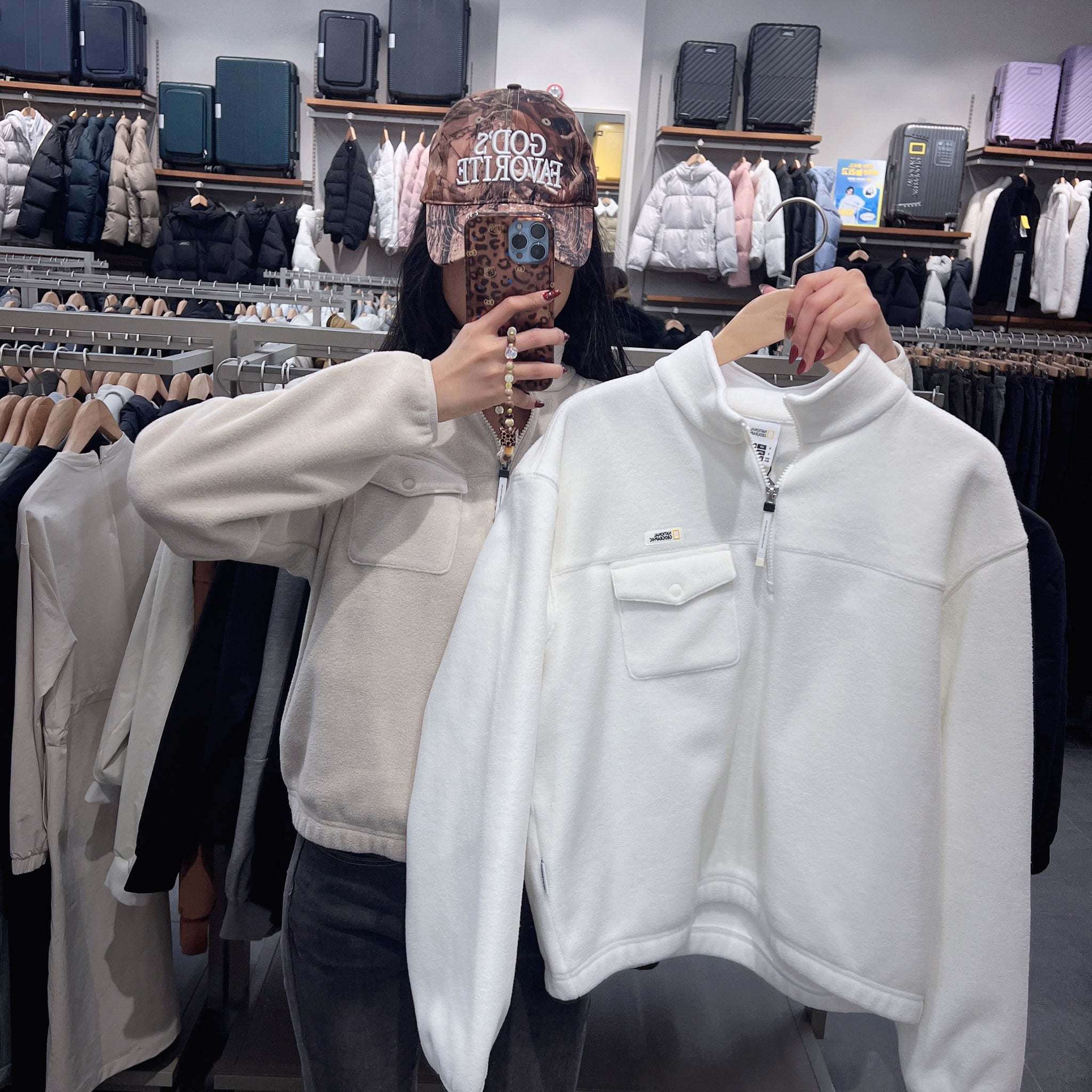 韓國 National Geographic Women's Puffin Micro Fleece High Neck Anorak【NG214】