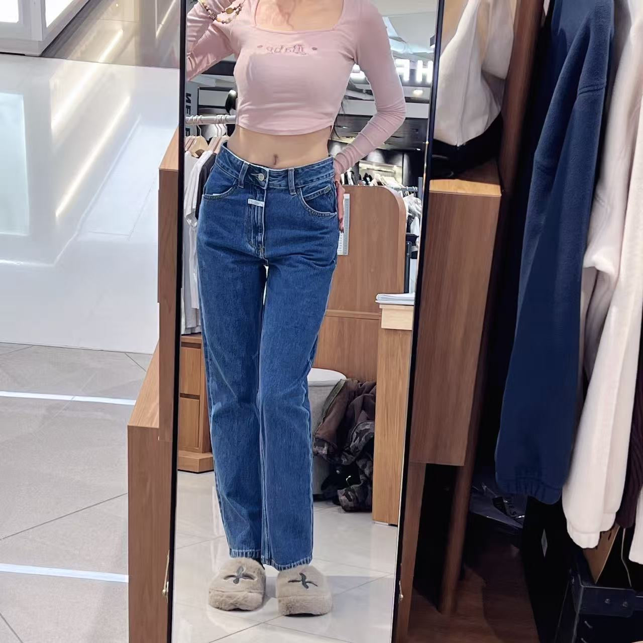 韓國 Marithe Francois Girbaud W Slim Straight Denim Pants【MF764】