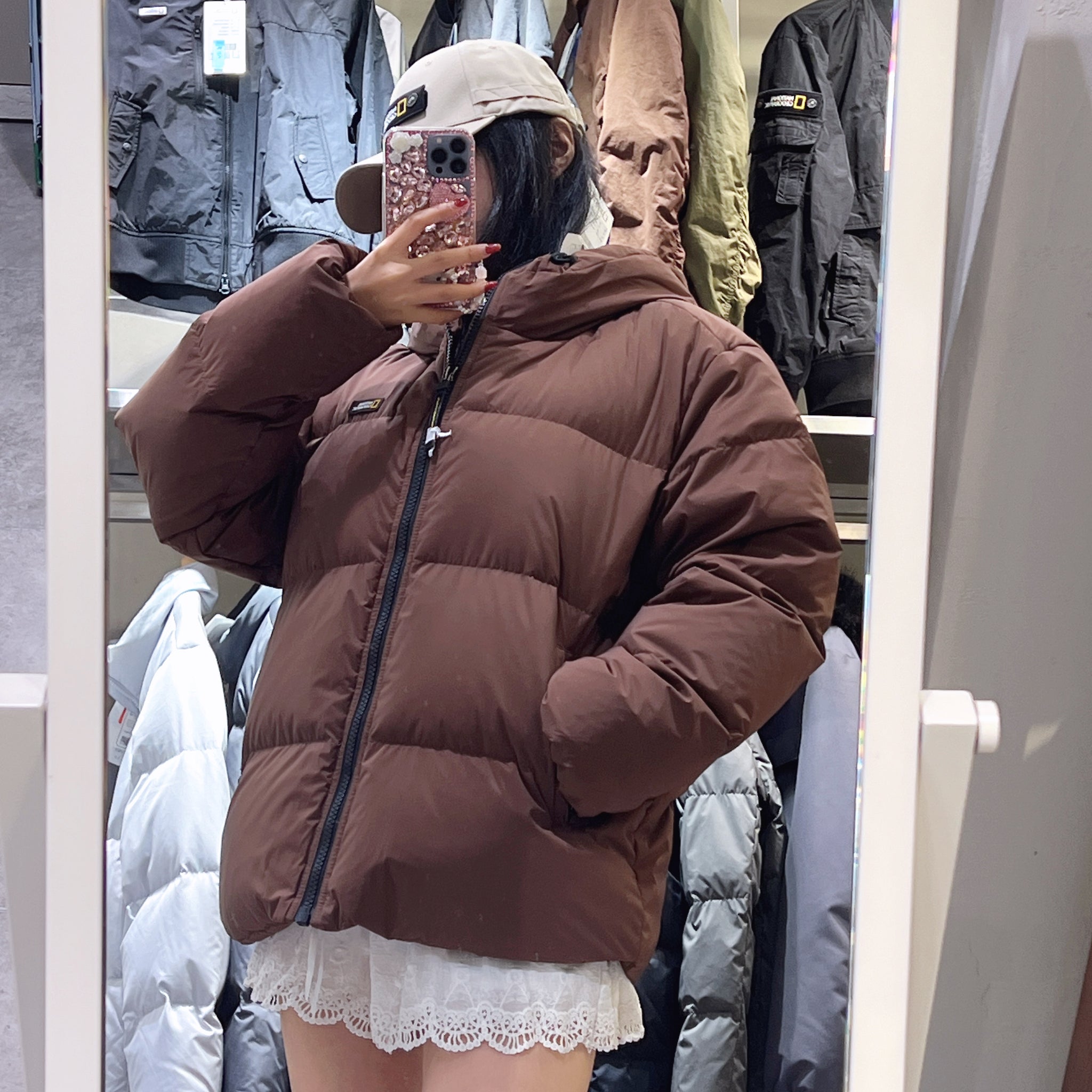 韓國 National Geographic Golden Mall Short Length Goose Hoodie Down Jumper鵝絨【NG819】