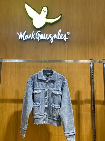 韓國 Mark Gonzales Women's Club Velvet Knit Jacket【MG166】
