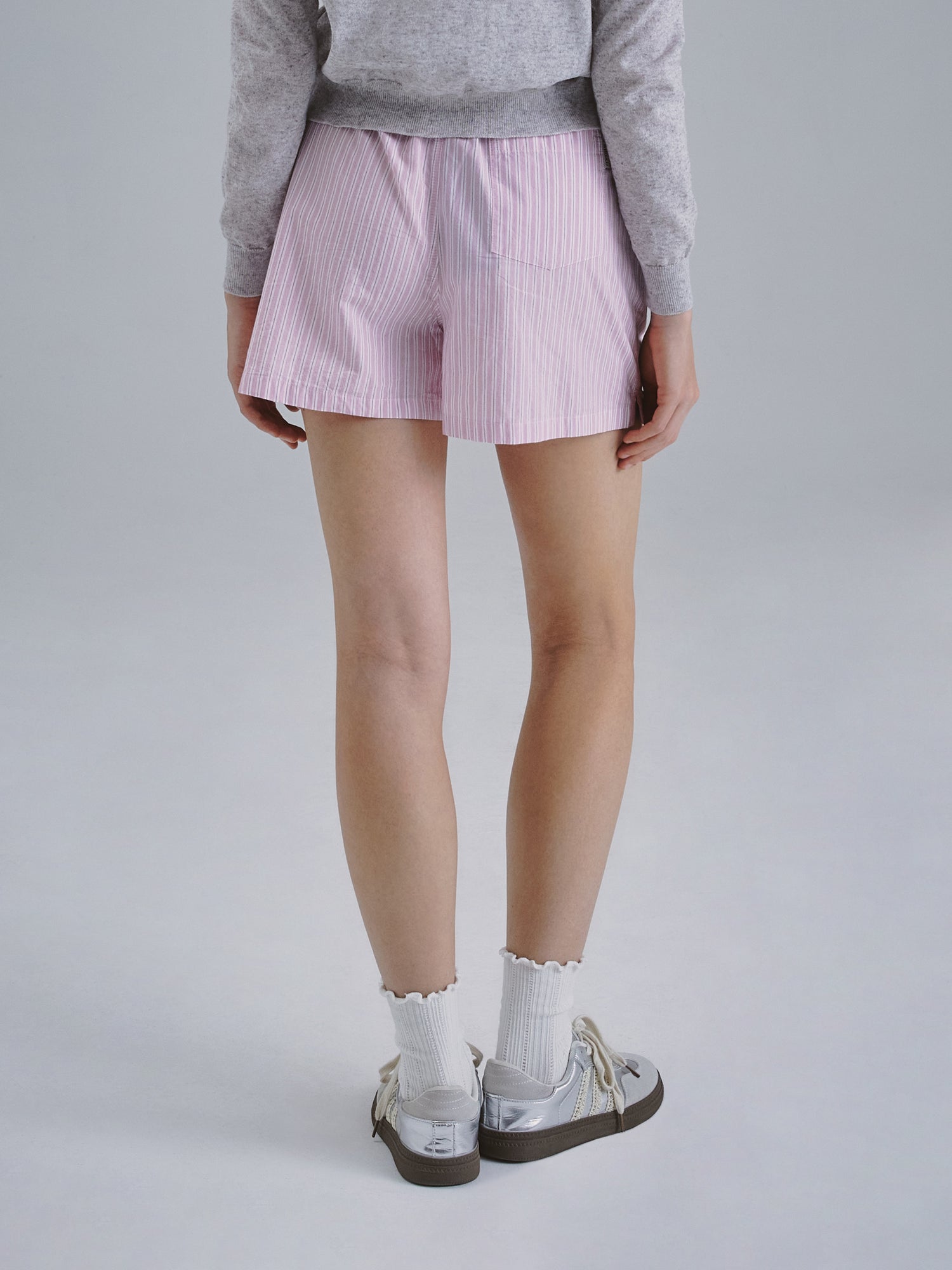 韓國 Who.A.U Steve Striped Cotton Shorts【WA218】