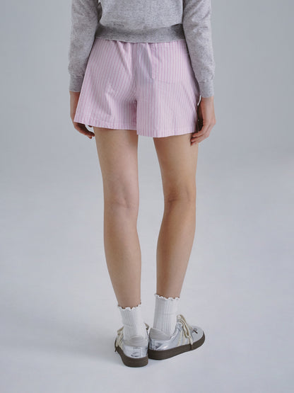 韓國 Who.A.U Steve Striped Cotton Shorts【WA218】