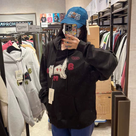 韓國 Ambler Cat Embroidered Hoodie【AR048】 - STT Mall HK 靚太網購