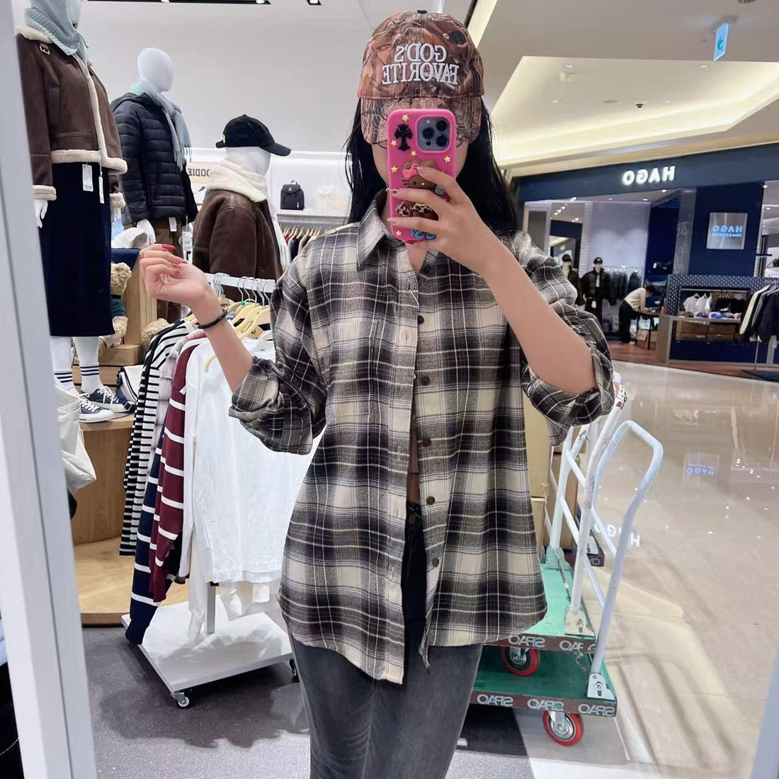 韓國 SPAO Flannel Overfit Check Shirt【SP314】