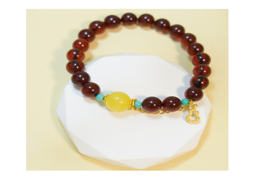 琥珀血珀圓珠手串8+【SE892】