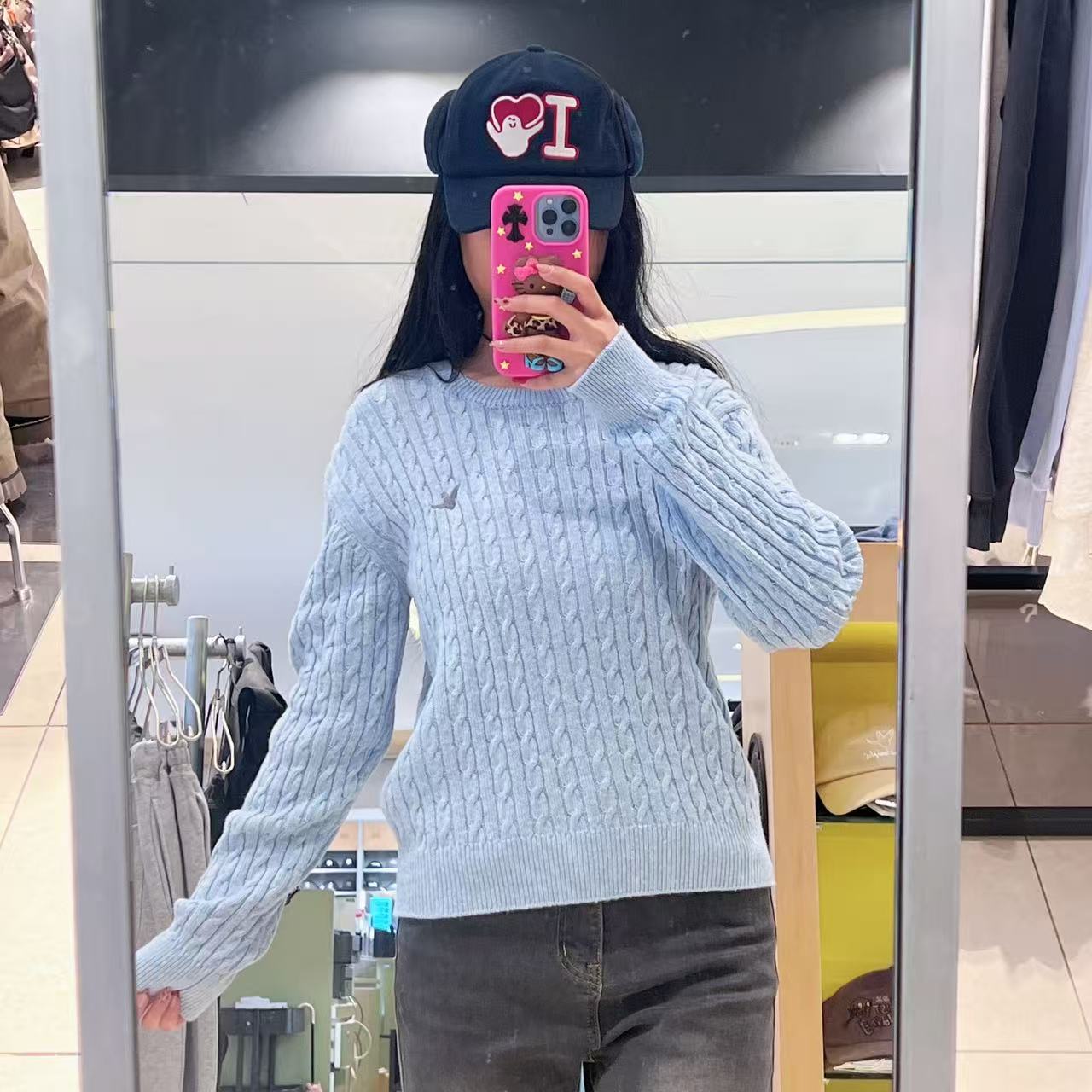 韓國 Mark Gonzales Women's Angel Cable Round Neck Knit【MG219】