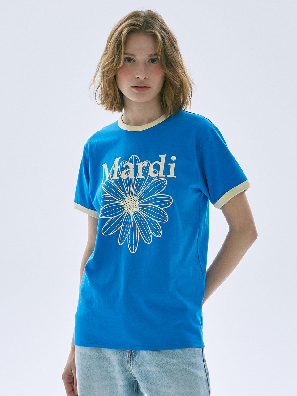 韓國 Mardi Mercredi Slim Ringer Tshirt Flowermardi【MM175】