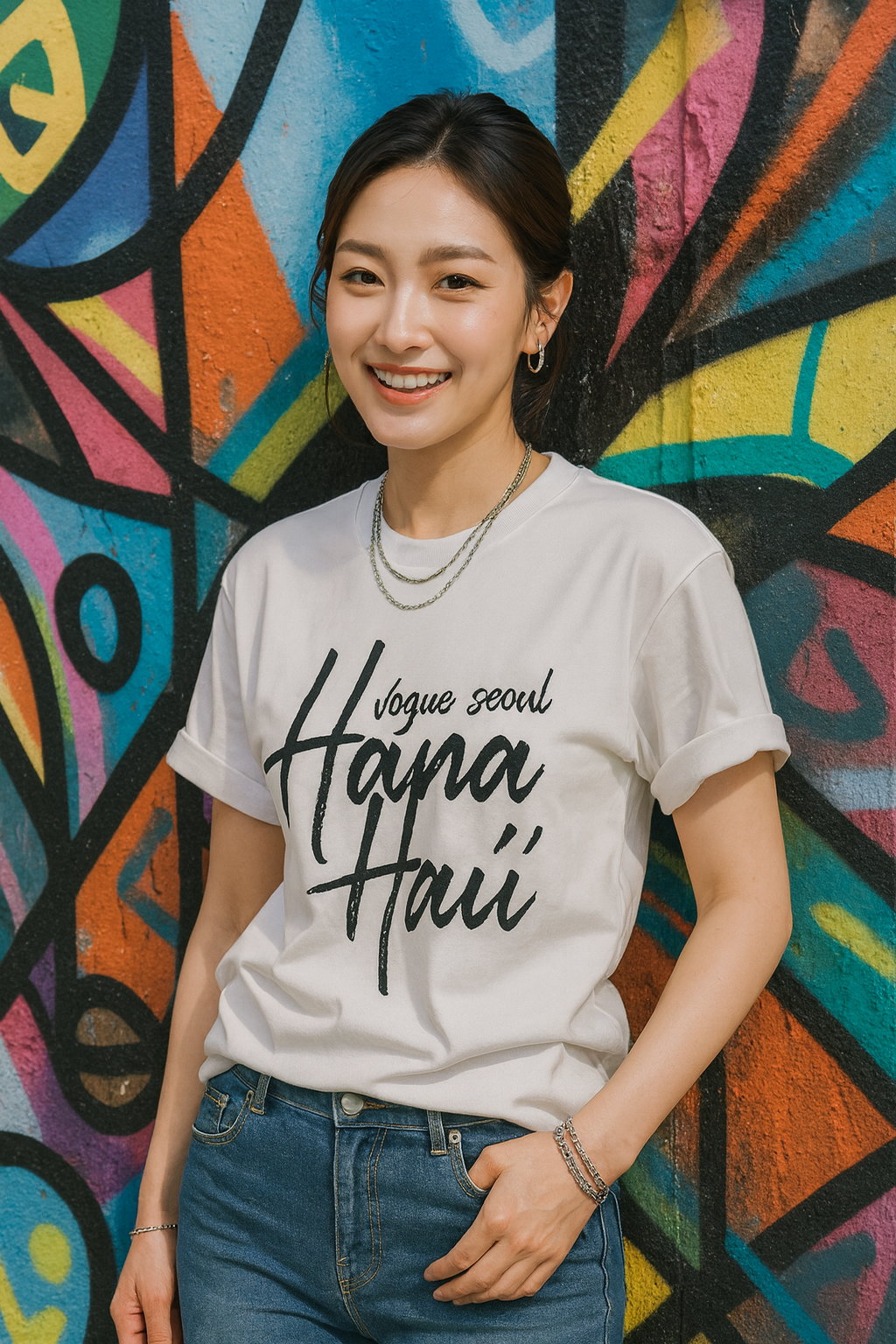 【現貨】韓國 Hanahaii 書法 T-Shirt【ST102】