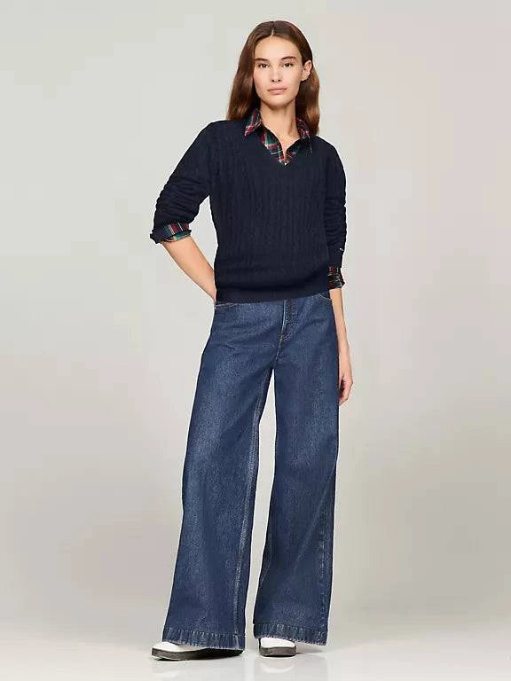 Tommy Hilfiger - Cable Knit Wool-Blend V-Neck Sweater - STT Mall HK 靚太網購