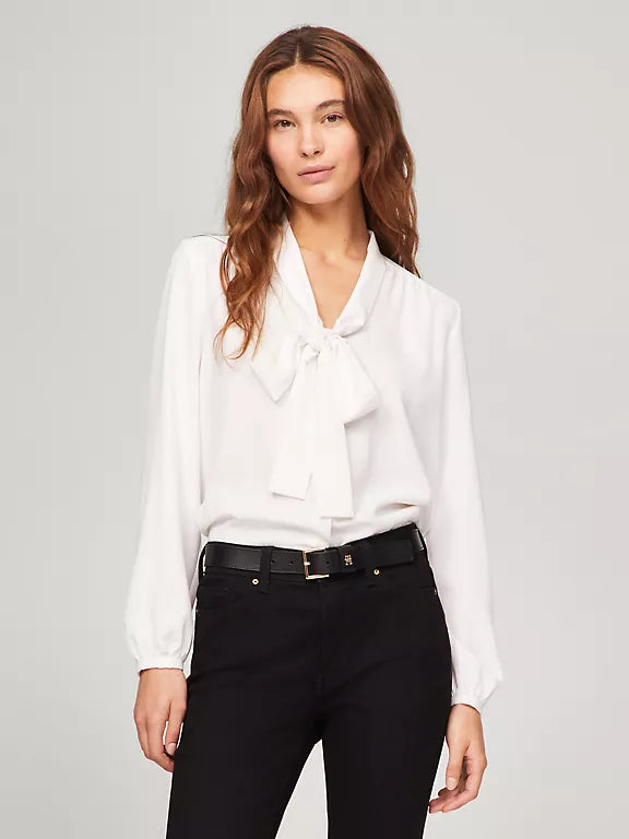 Tommy Hilfiger - Relaxed Fit Tie-Neck Top