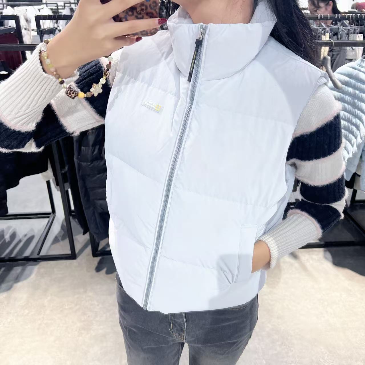 韓國 National Geographic Women's Glaris Crop High-Neck Down Vest (鴨絨)【NG070】