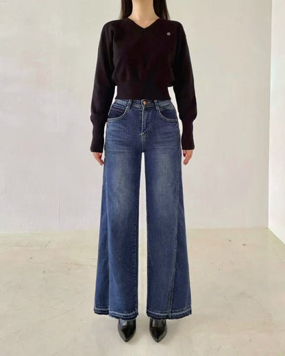 韓國 HowLuk 牛仔褲 刷薄毛 (冬季款)【H5616_1】