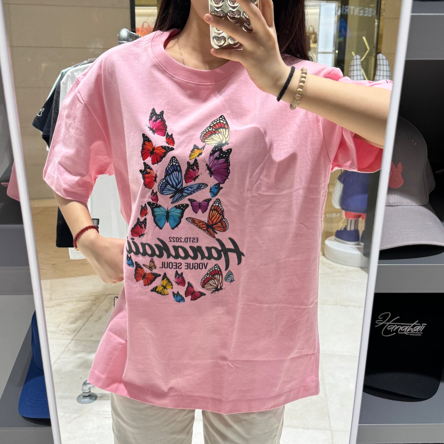 韓國 HANAHAII 蝴蝶圖案 T-shirt【HA024】 - STT Mall HK 靚太網購