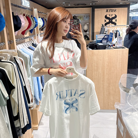 韓國 Satur Classic Logo Short Sleeve T-Shirt【SR113】