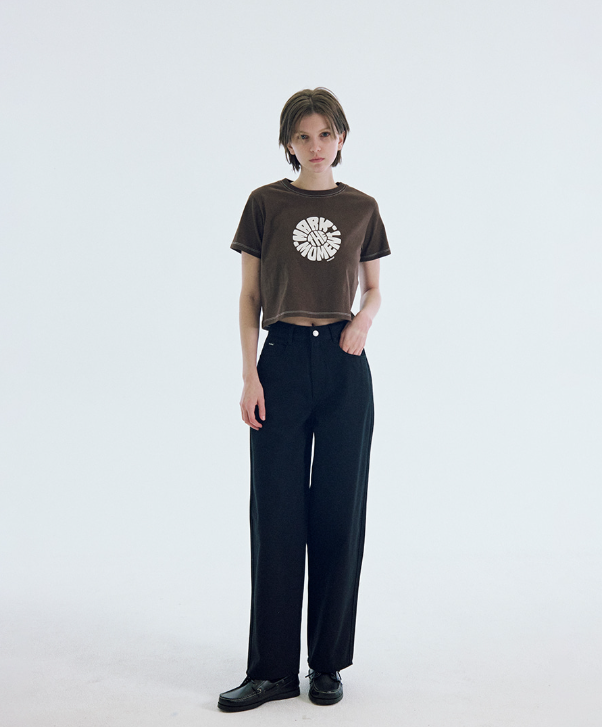 韓國 Markm Women's Round Graphic Crop T-Shirt【MA161】