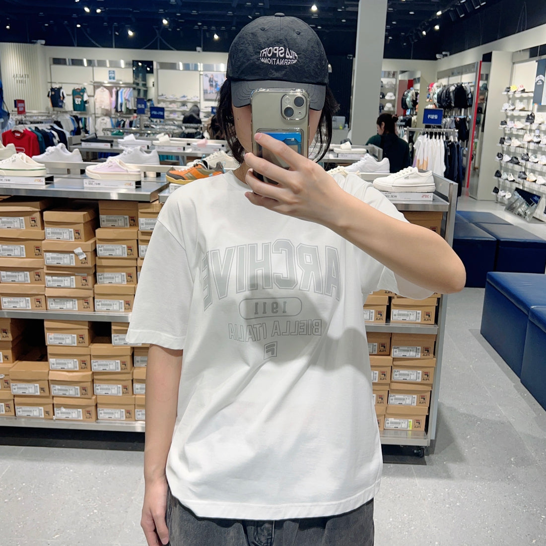韓國 FILA Cotton Blend Graphic Short Sleeve T-shirt【FA293】