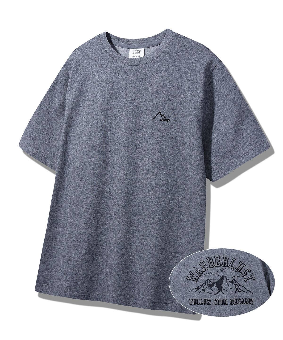韓國 Jeep Mountain Loose Fit Short Sleeve T-Shirt【JP038】