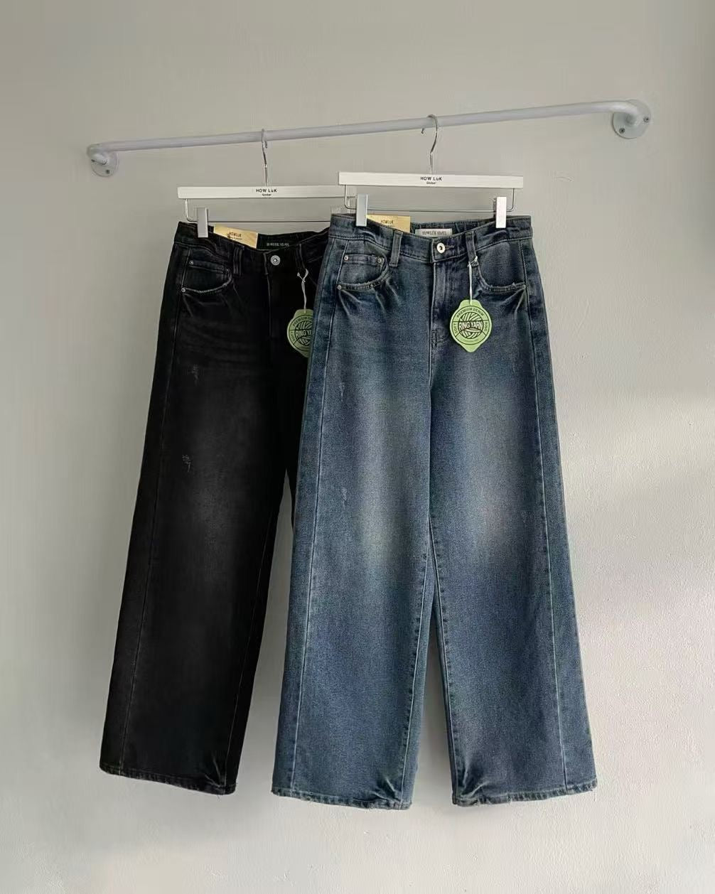 韓國 HowLuk 牛仔褲 刷薄毛 (冬季款)【H5670_1】