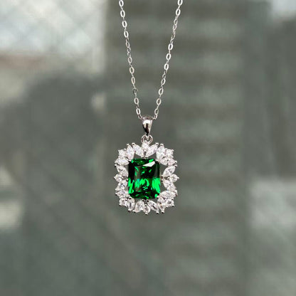 日本直送 綠尖晶銀項鍊【JS405】