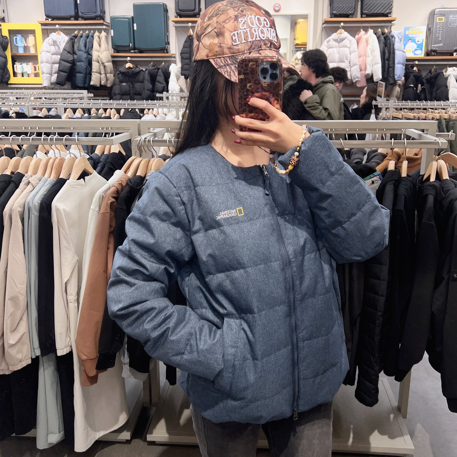 韓國 National Geographic Heron U-Neck Lightweight Goose Down Denim Down (鵝絨)【NG216】