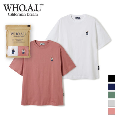 韓國 Who.A.U (2PACK)Steve Solid T-shirt【WA043】 - STT Mall HK 靚太網購