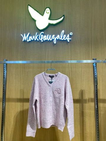 韓國 Mark Gonzales Women's Club V-Neck Brush Knit Cardigan【MG165】
