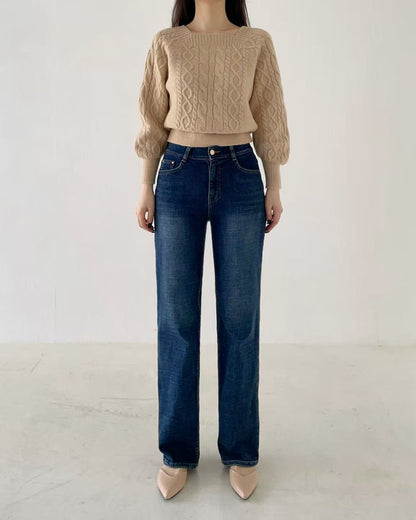 韓國 HowLuk 牛仔褲 刷薄毛  (冬季款)【H2560】