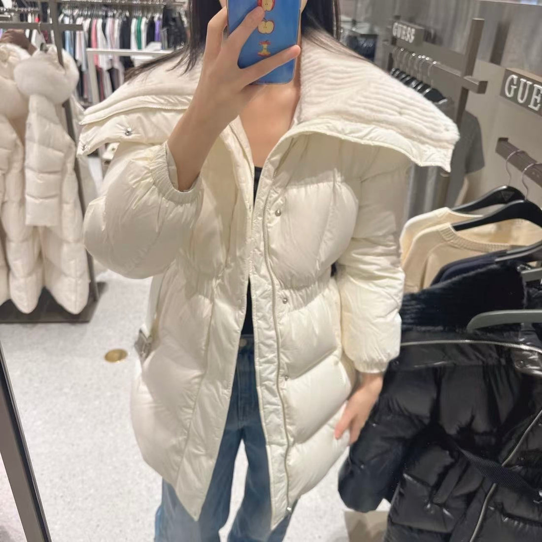 韓國 Guess Wide Fur Mid-Hip Glam Down (鴨絨)【GU019】