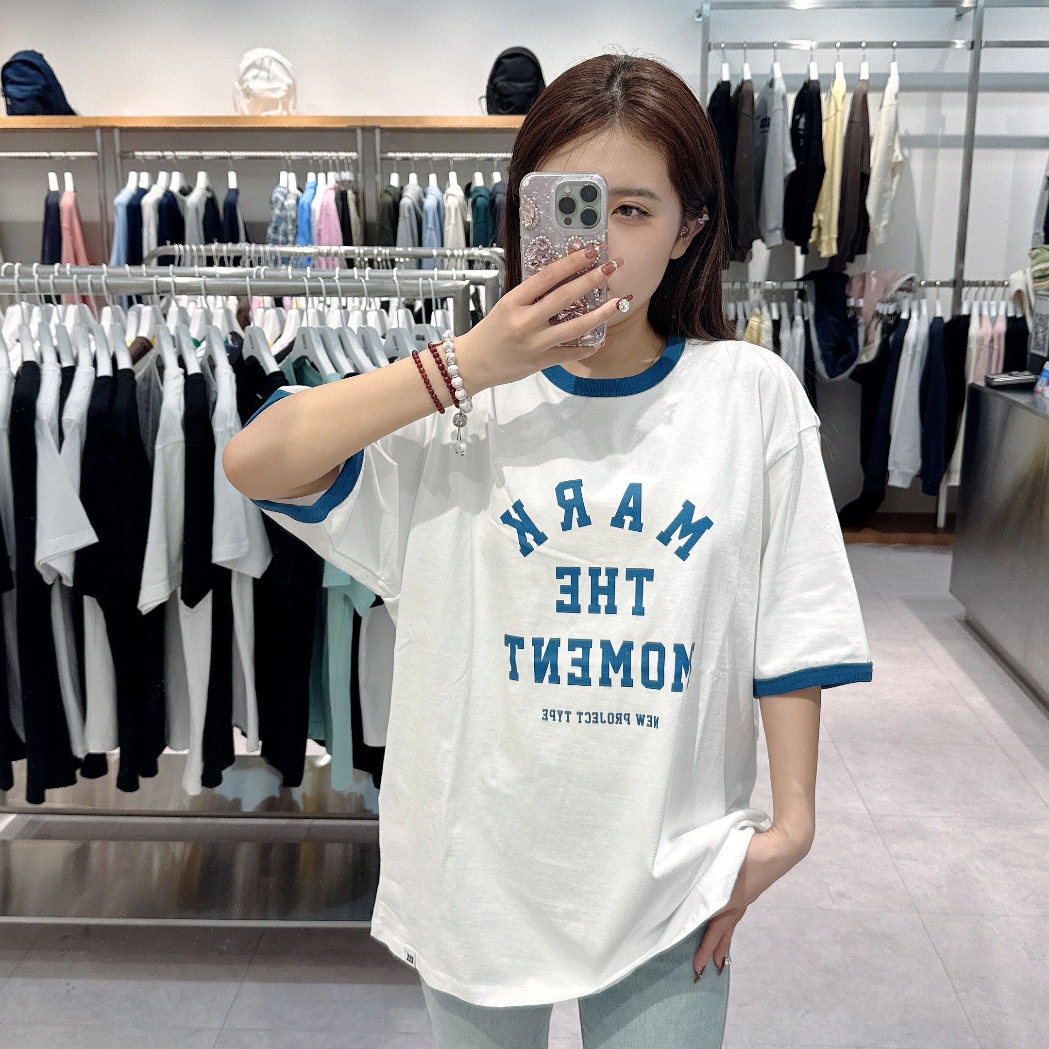 韓國 Markm SLOGAN GRAPHIC RINGER T-SHIRT【MA088】