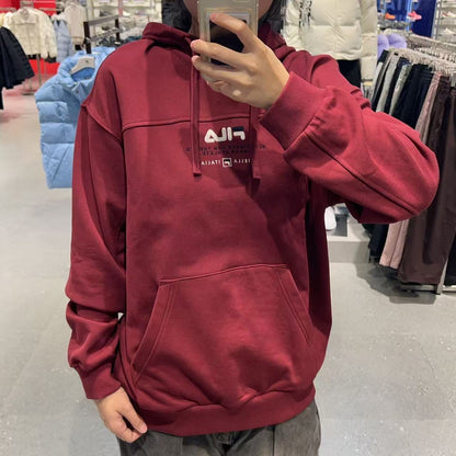 韓國 FILA Unisex Colorblock Logo Hoodie【FA036】