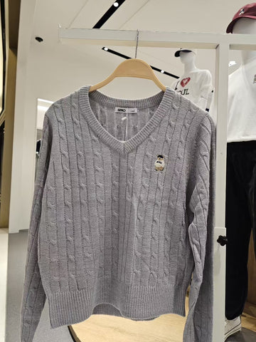 韓國 SPAO Cable V-neck Crop Sweater【SP210】