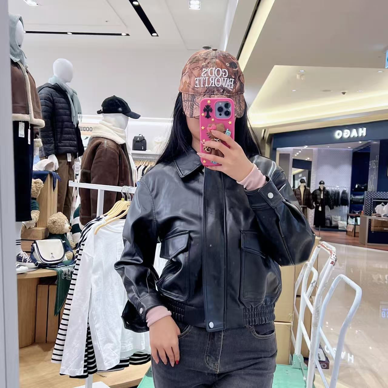 韓國 SPAO Women's Leather Blouson【SP316】