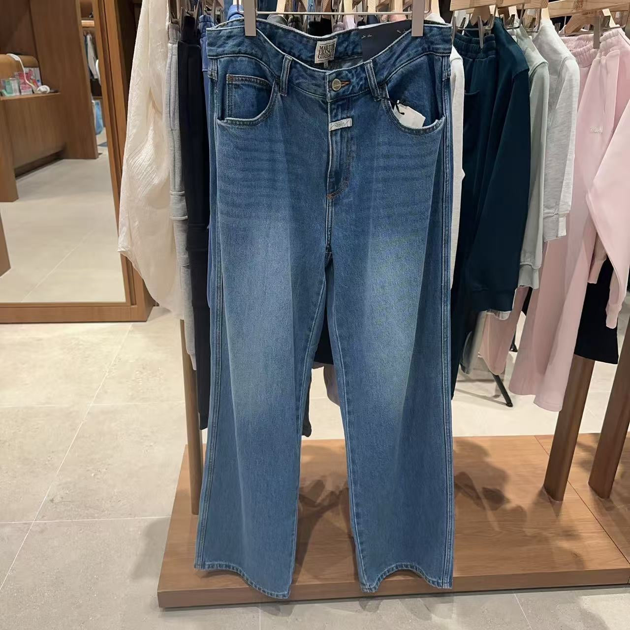 韓國 Marithe Francois Girbaud M High Straight Denim Pants Light Blue【MF734】